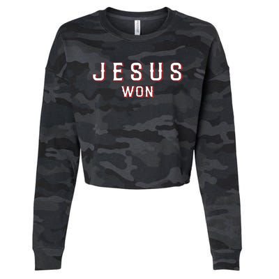 Jesus Won Texas Cropped Pullover Crew