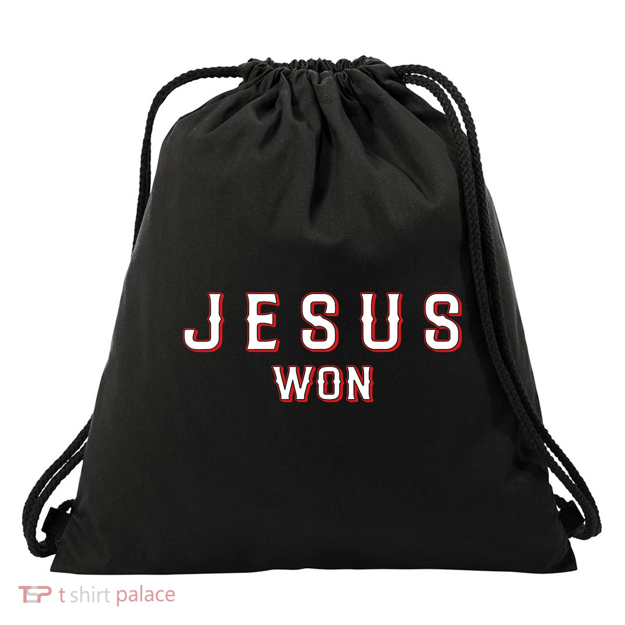 Jesus Won Texas Drawstring Bag