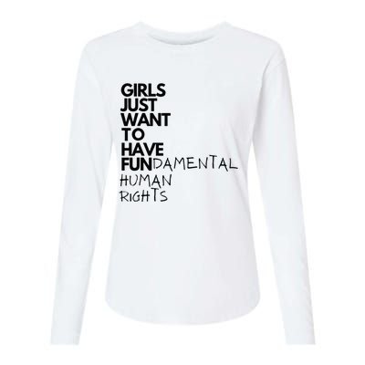 Just Want To Have Fundamental Human Rights Feminist Womens Cotton Relaxed Long Sleeve T-Shirt