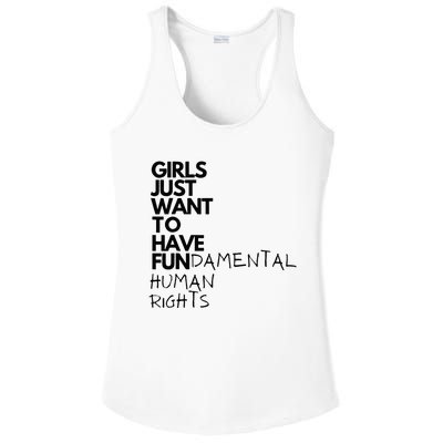 Just Want To Have Fundamental Human Rights Feminist Ladies PosiCharge Competitor Racerback Tank