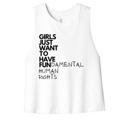 Just Want To Have Fundamental Human Rights Feminist Women's Racerback Cropped Tank