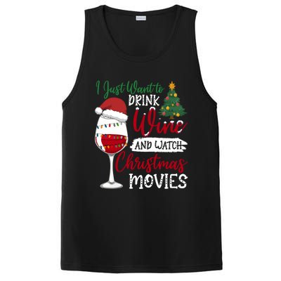 Just Want To Wine And Watch Christmas Movies Funny Gift PosiCharge Competitor Tank