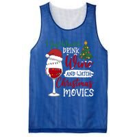 Just Want To Wine And Watch Christmas Movies Funny Gift Mesh Reversible Basketball Jersey Tank