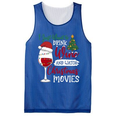 Just Want To Wine And Watch Christmas Movies Funny Gift Mesh Reversible Basketball Jersey Tank