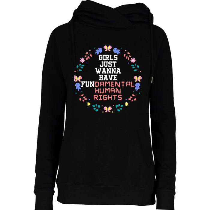 Just Want To Have Fundamental Rights Womens Funnel Neck Pullover Hood