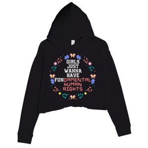 Just Want To Have Fundamental Rights Crop Fleece Hoodie