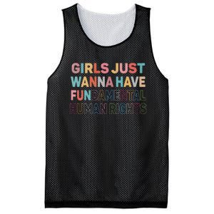 Just Want to Have Fundamental Human Rights Feminist Mesh Reversible Basketball Jersey Tank