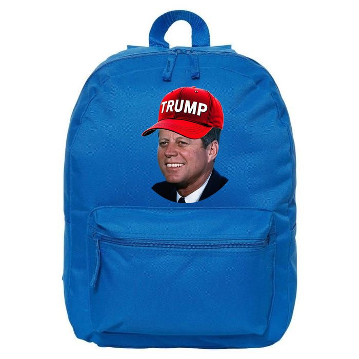 Jfk Wearing Trump Hat Funny John F Kennedy Meme Graphic 2024 16 in Basic Backpack