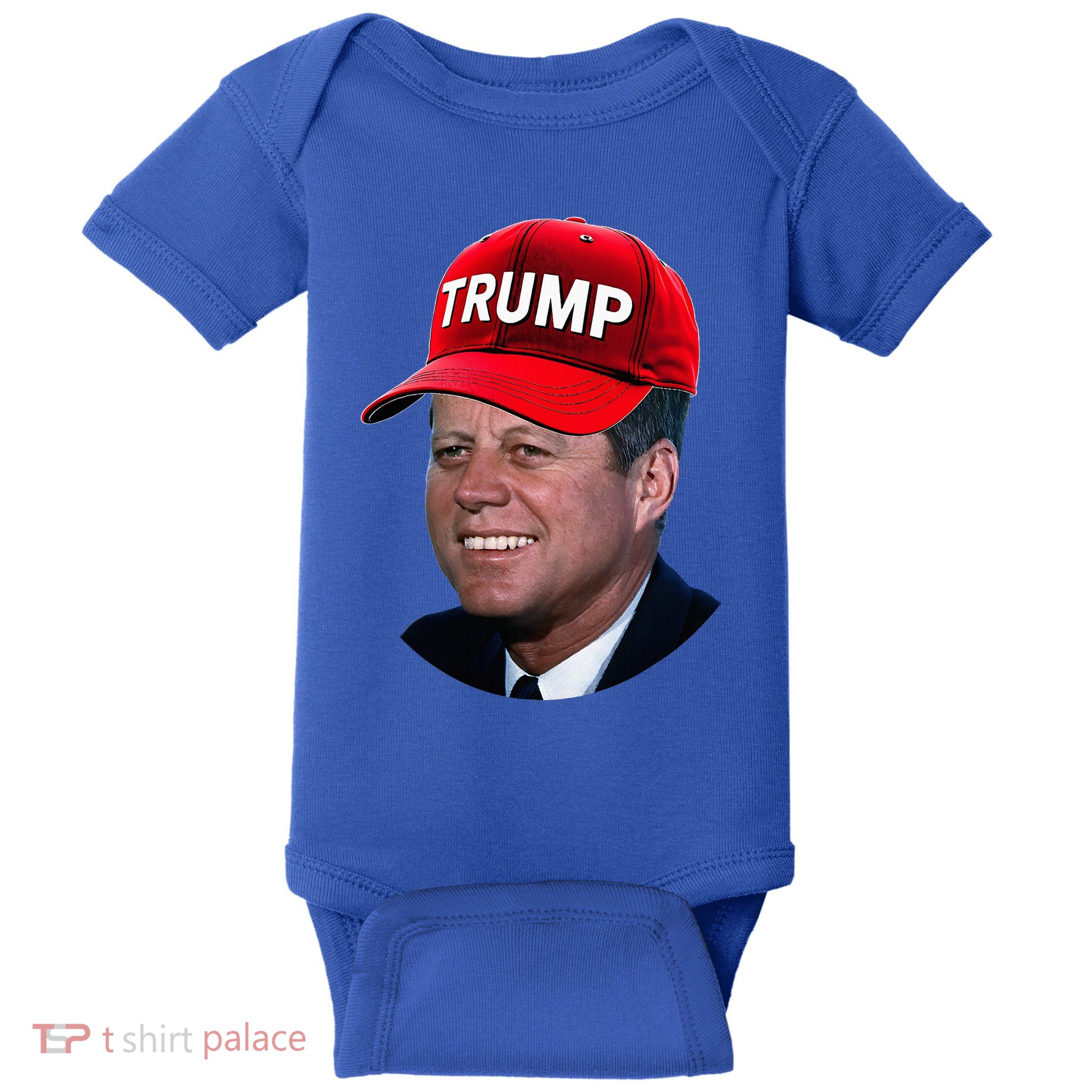 Jfk Wearing Trump Hat Funny John F Kennedy Meme Graphic 2024 Baby Bodysuit