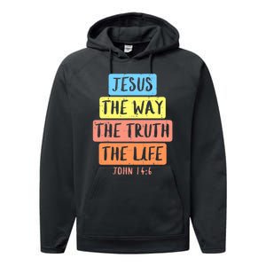 Jesus Way Truth Life John 146 Easter Religious Performance Fleece Hoodie