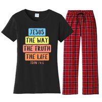 Jesus Way Truth Life John 146 Easter Religious Women's Flannel Pajama Set