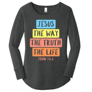 Jesus Way Truth Life John 146 Easter Religious Women's Perfect Tri Tunic Long Sleeve Shirt