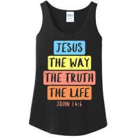 Jesus Way Truth Life John 146 Easter Religious Ladies Essential Tank