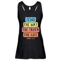 Jesus Way Truth Life John 146 Easter Religious Ladies Essential Flowy Tank