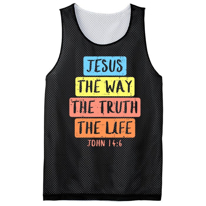 Jesus Way Truth Life John 146 Easter Religious Mesh Reversible Basketball Jersey Tank