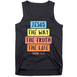 Jesus Way Truth Life John 146 Easter Religious Tank Top