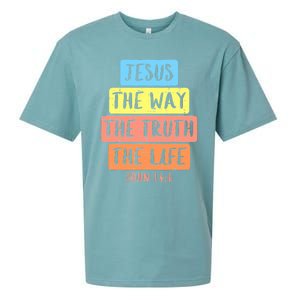 Jesus Way Truth Life John 146 Easter Religious Sueded Cloud Jersey T-Shirt