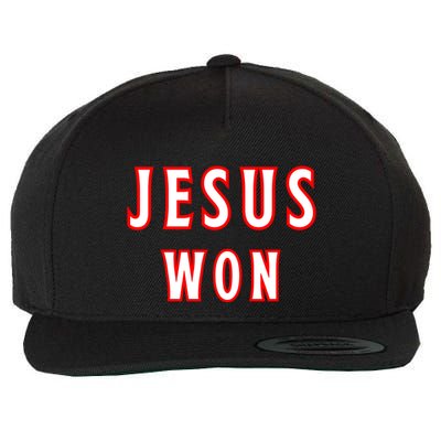 Jesus Won Texas Rangers Wool Snapback Cap