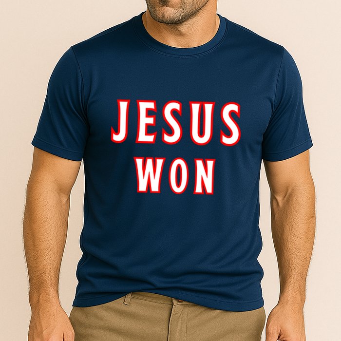 Jesus Won Texas Rangers Cooling Performance Crew T-Shirt