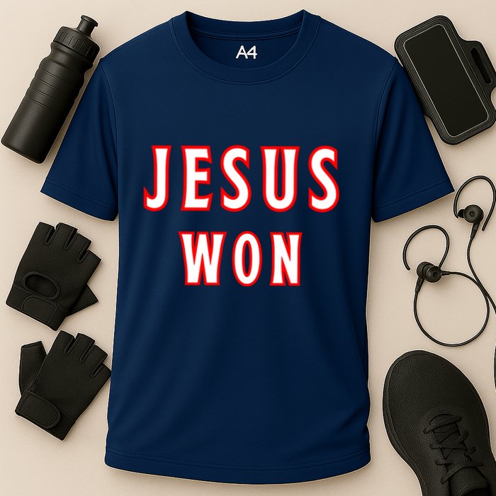 Jesus Won Texas Rangers Cooling Performance Crew T-Shirt
