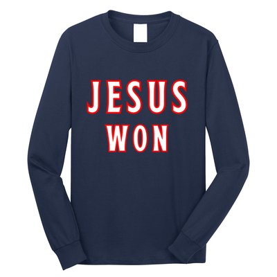 Jesus Won Texas Rangers Long Sleeve Shirt