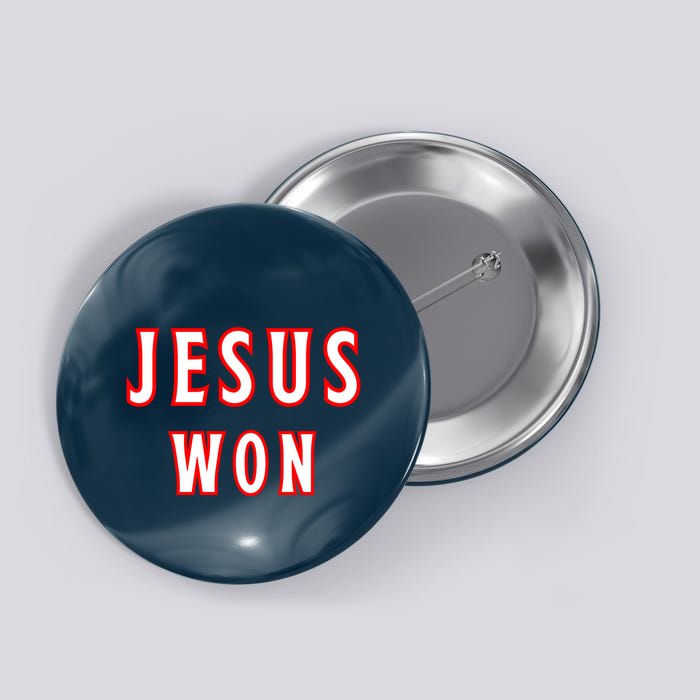 Jesus Won Texas Rangers Button