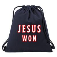 Jesus Won Texas Rangers Drawstring Bag
