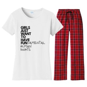 Just Want To Have Fundamental Human Rights Feminist Women's Flannel Pajama Set