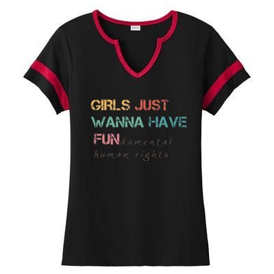 Just Want To Have Fundamental Rights Ladies Halftime Notch Neck Tee