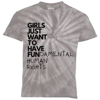 Just Want To Have Fundamental Human Rights Feminist Kids Tie-Dye T-Shirt