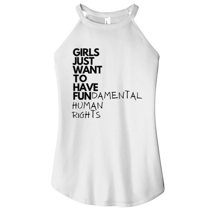 Just Want To Have Fundamental Human Rights Feminist Women's Perfect Tri Rocker Tank