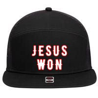 Jesus Won Texas 7 Panel Mesh Trucker Snapback Hat