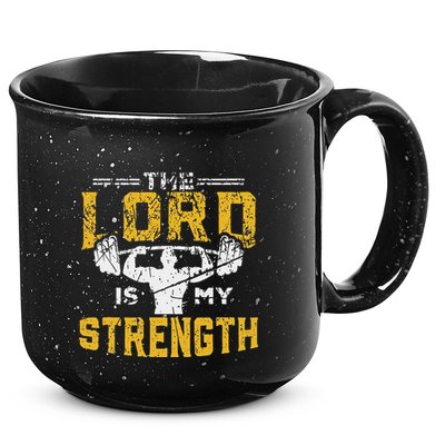 Jesus Workout The Lord Is My Strength Christian Gym 15oz Campfire Ceramic Mug