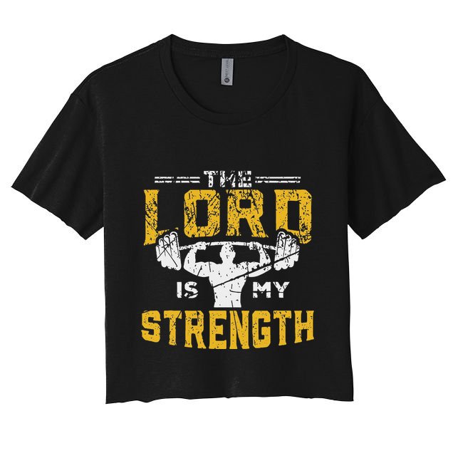 Jesus Workout The Lord Is My Strength Christian Gym Crop Top