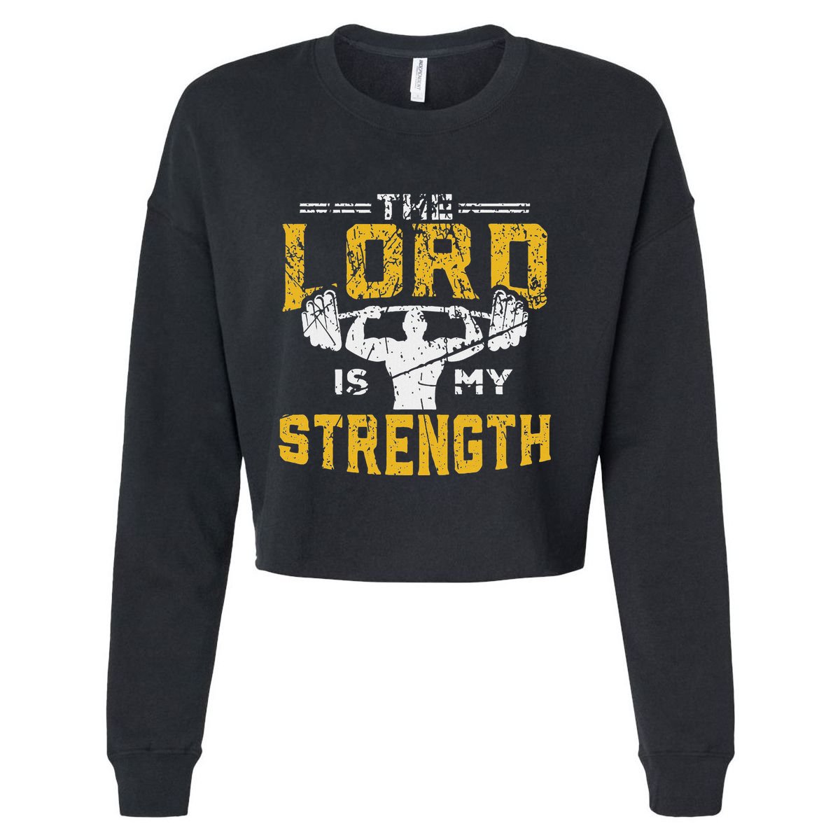 Jesus Workout The Lord Is My Strength Christian Gym Cropped Pullover Crew