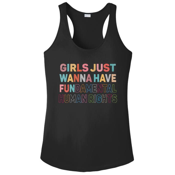 Just Want To Have Fundamental Human Rights Feminist Ladies PosiCharge Competitor Racerback Tank