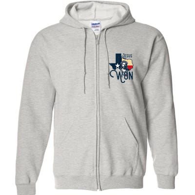 Jesus Won Texas Christianity Religion Jesus Won Texas Full Zip Hoodie