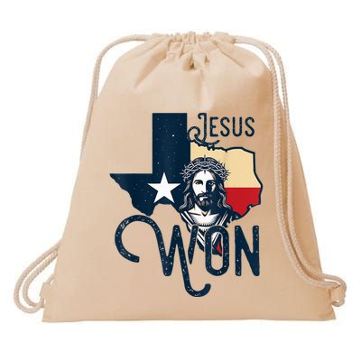 Jesus Won Texas Christianity Religion Jesus Won Texas Drawstring Bag