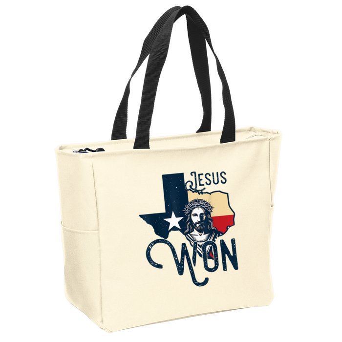 Jesus Won Texas Christianity Religion Jesus Won Texas Zip Tote Bag