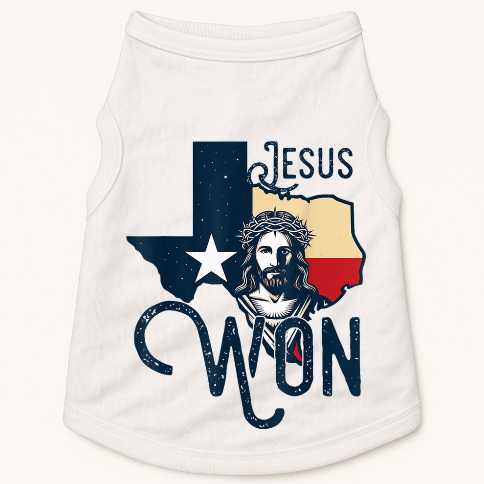 Jesus Won Texas Christianity Religion Jesus Won Texas Doggie Tank