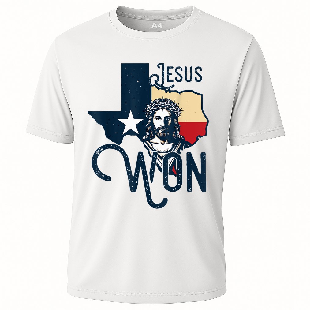 Jesus Won Texas Christianity Religion Jesus Won Texas Cooling Performance Crew T-Shirt