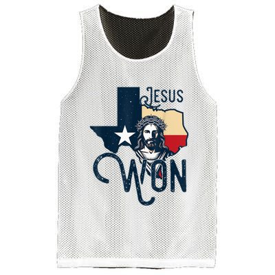 Jesus Won Texas Christianity Religion Jesus Won Texas Mesh Reversible Basketball Jersey Tank