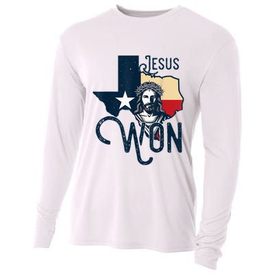 Jesus Won Texas Christianity Religion Jesus Won Texas Cooling Performance Long Sleeve Crew