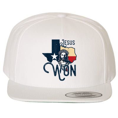 Jesus Won Texas Christianity Religion Jesus Won Texas Wool Snapback Cap