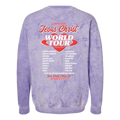 Jesus World Tour Christian Music Faith Concert Colorblast Crewneck Sweatshirt