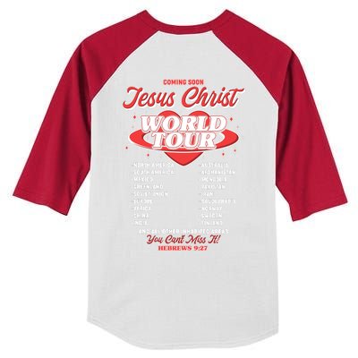 Jesus World Tour Christian Music Faith Concert Kids Colorblock Raglan Jersey