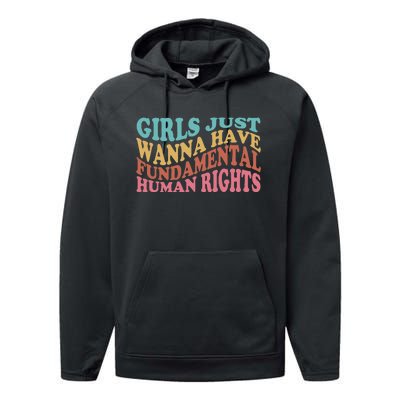 Just Want to Have Fundamental Human Rights Feminist Performance Fleece Hoodie