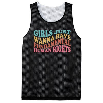 Just Want to Have Fundamental Human Rights Feminist Mesh Reversible Basketball Jersey Tank