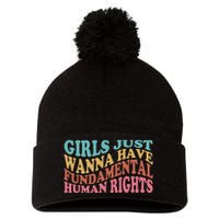 Just Want to Have Fundamental Human Rights Feminist Pom Pom 12in Knit Beanie