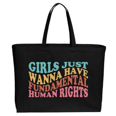 Just Want to Have Fundamental Human Rights Feminist Cotton Canvas Jumbo Tote